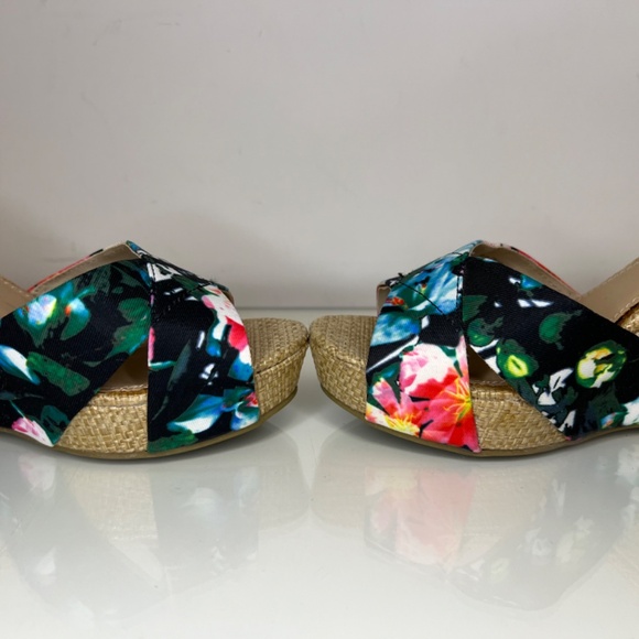 Aldo Sandals Floral Colourful Hawaiian Wedge Wicker High Heel Size 7.5 - Picture 12 of 14